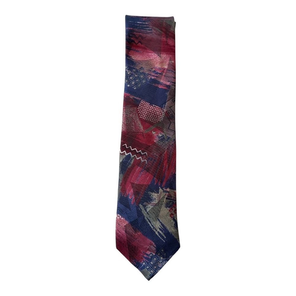 Nicola Paone Necktie Abstract Art‎ to Wear Silk Tie Red Designer Abstract Retro